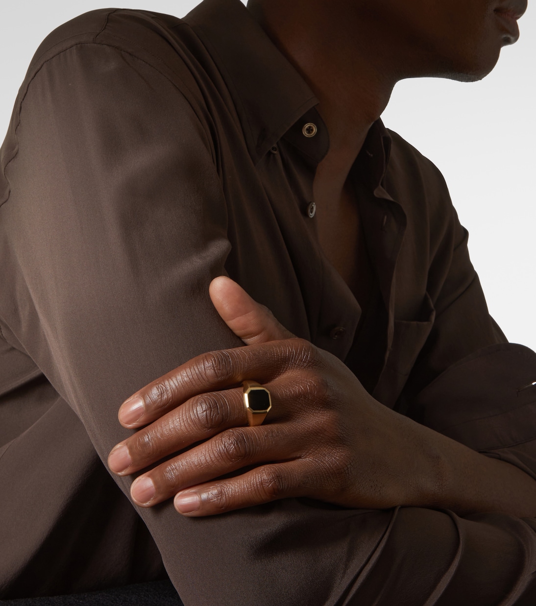 Streamline® 18kt gold ring with onyx | David Yurman