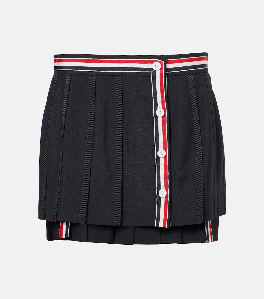 Asymmetric wool-blend miniskirt | Thom Browne