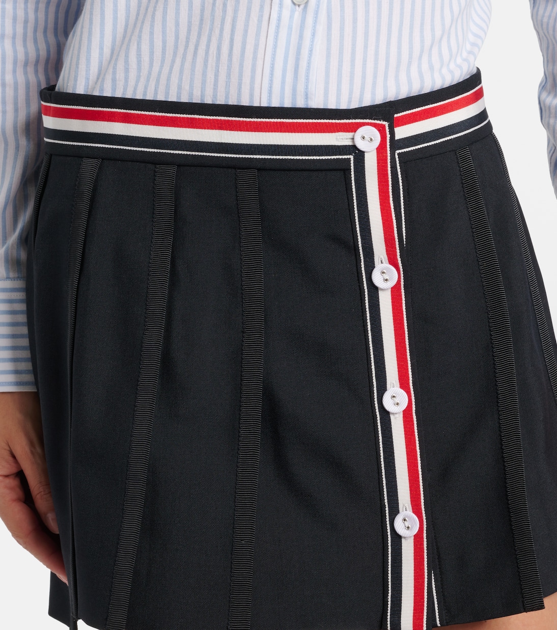 Asymmetric wool-blend miniskirt | Thom Browne