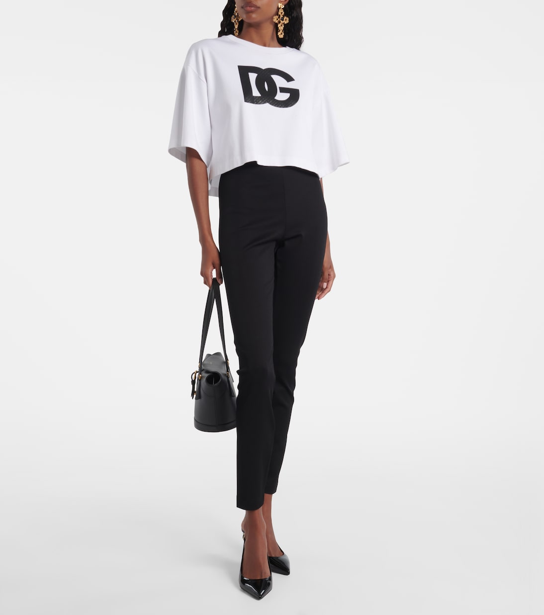 Legging à taille haute et logo | Dolce&Gabbana