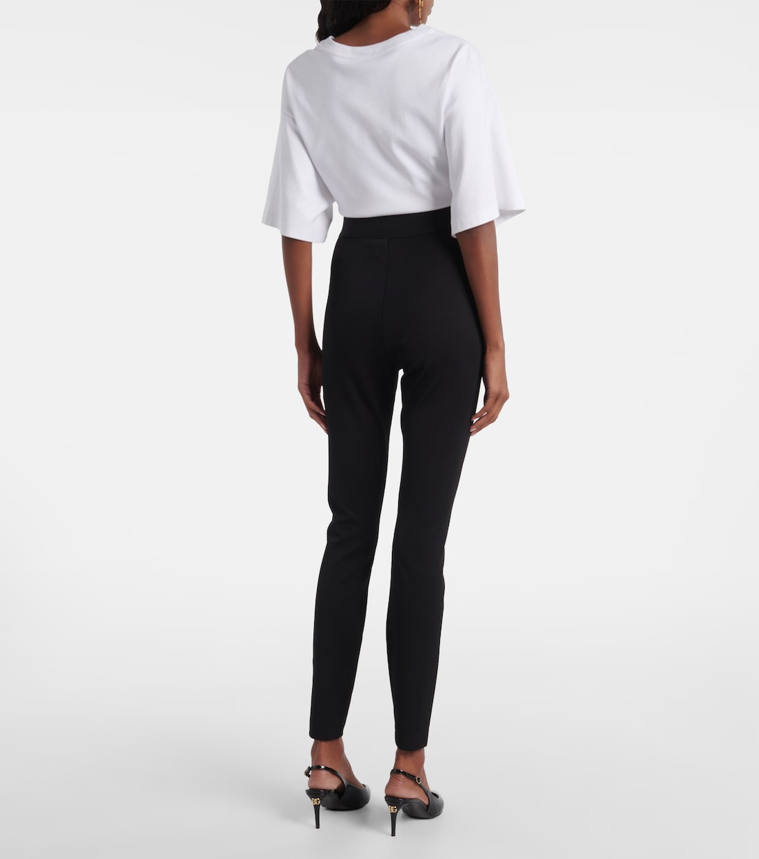 Legging à taille haute et logo | Dolce&Gabbana