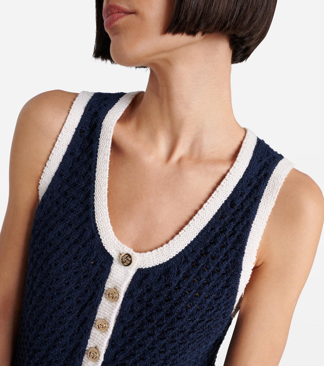 Knitted cotton-blend minidress | Gucci