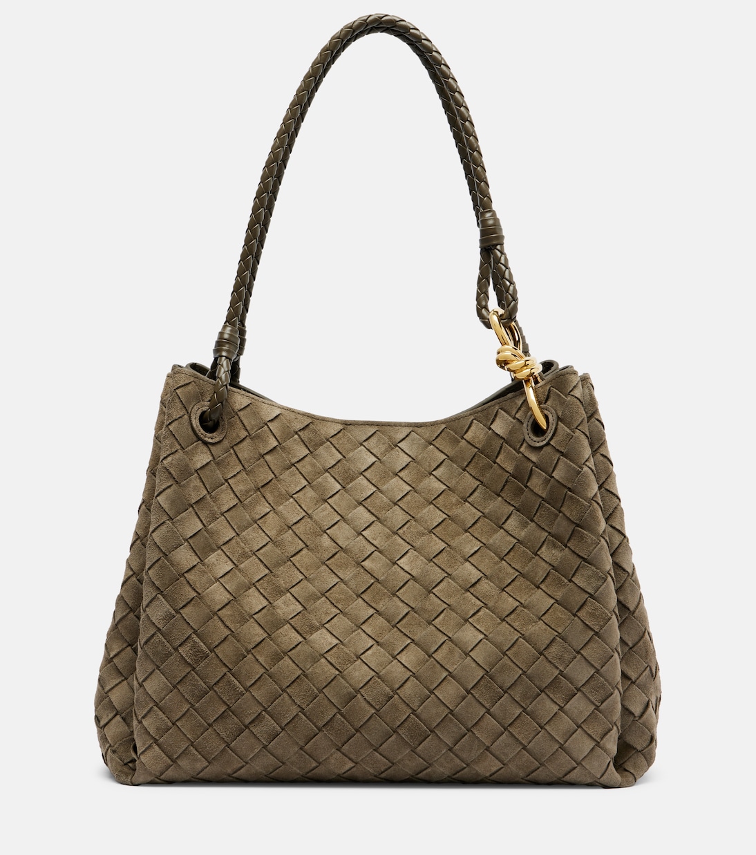 Parachute Intrecciato Large suede tote bag | Bottega Veneta