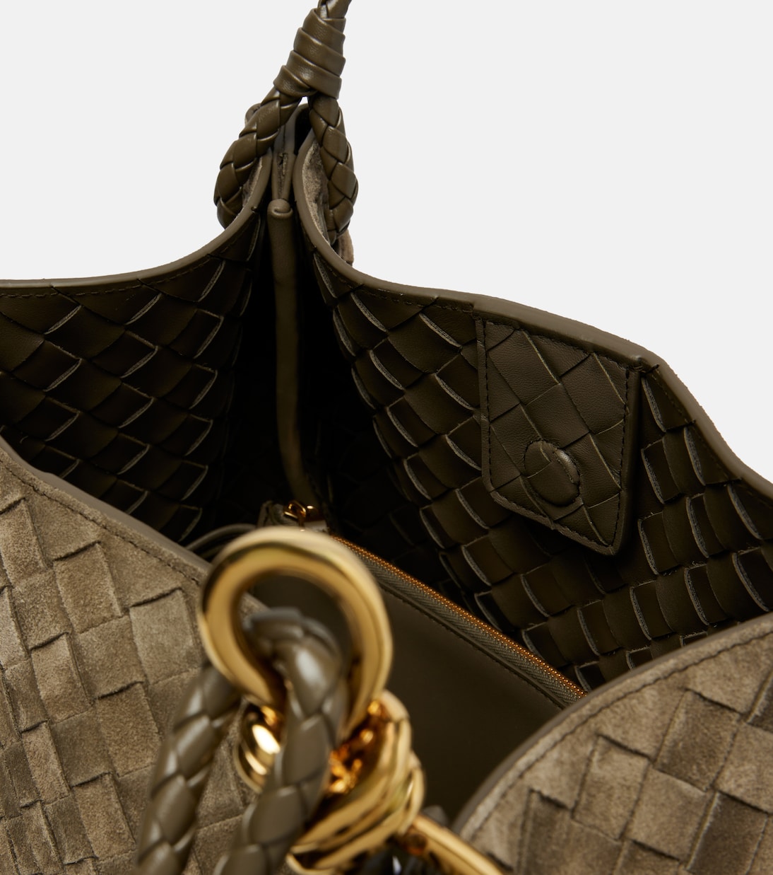 Parachute Intrecciato Large suede tote bag | Bottega Veneta