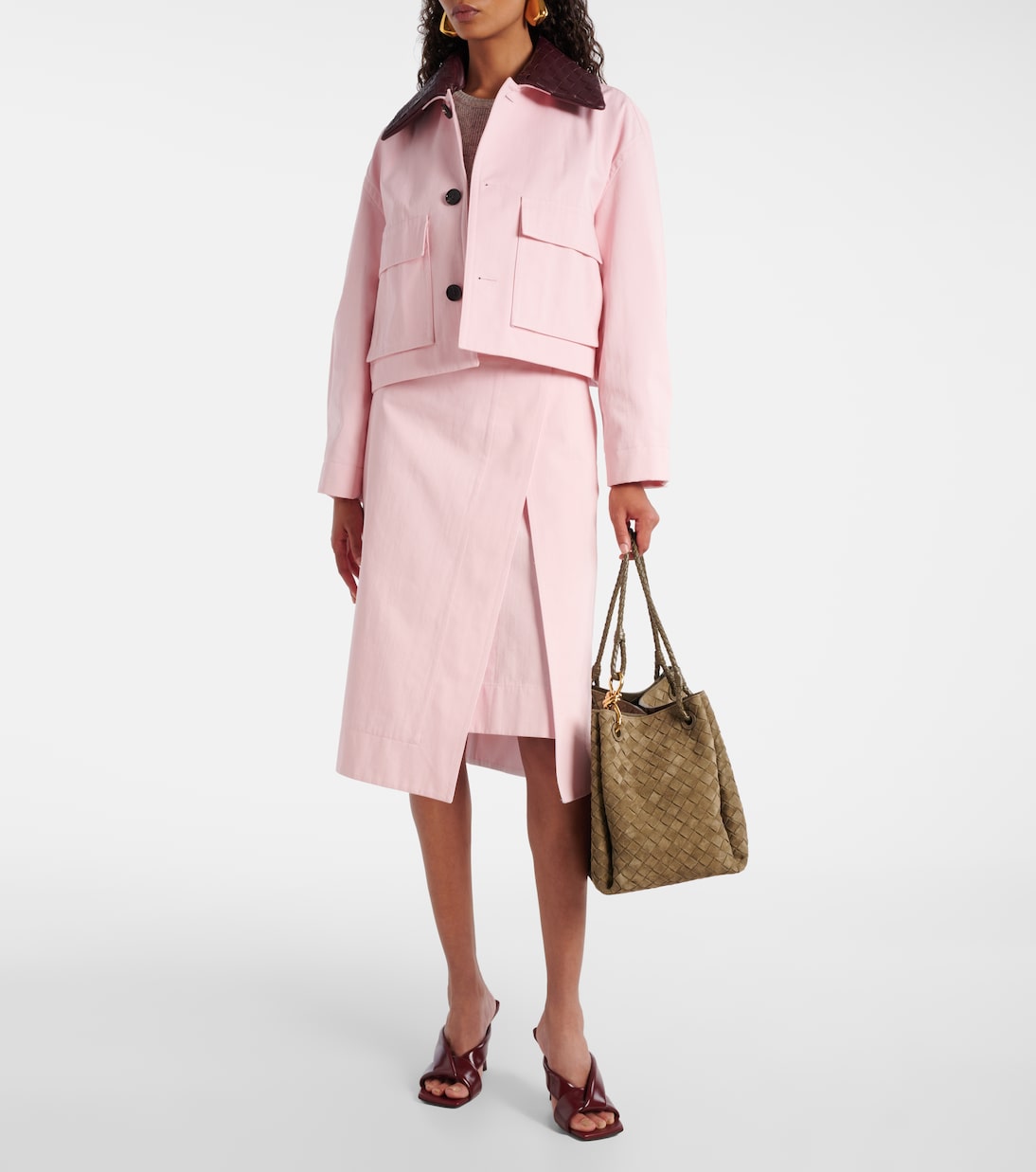 Parachute Intrecciato Large suede tote bag | Bottega Veneta