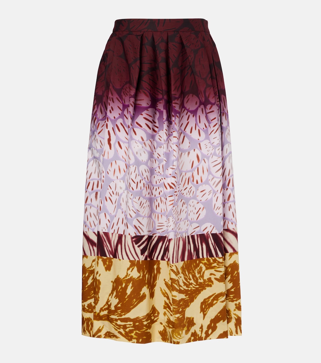 Falda larga de algodón estampada | Dries Van Noten