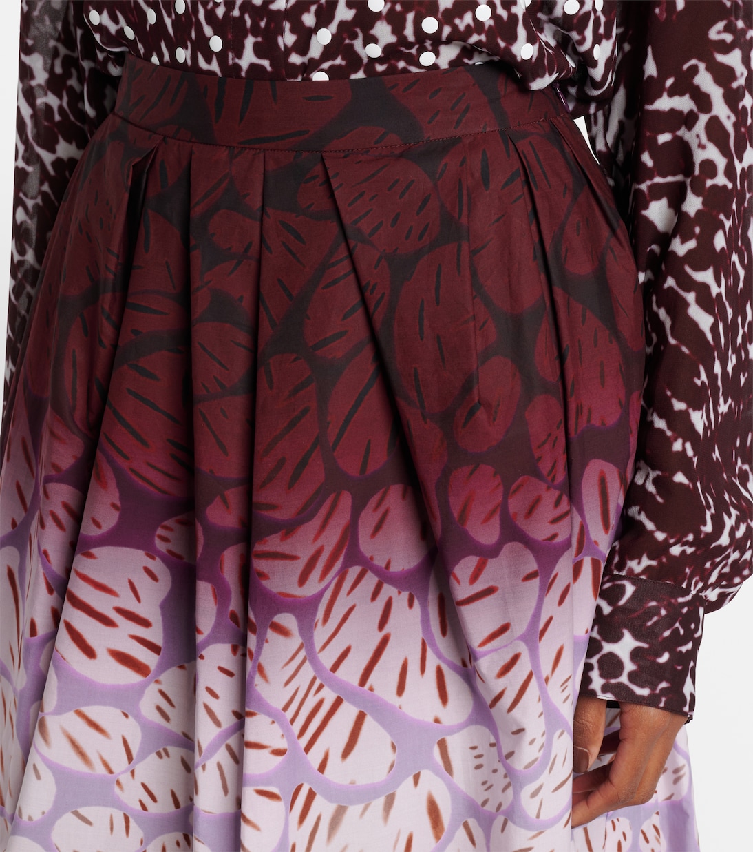 Falda larga de algodón estampada | Dries Van Noten