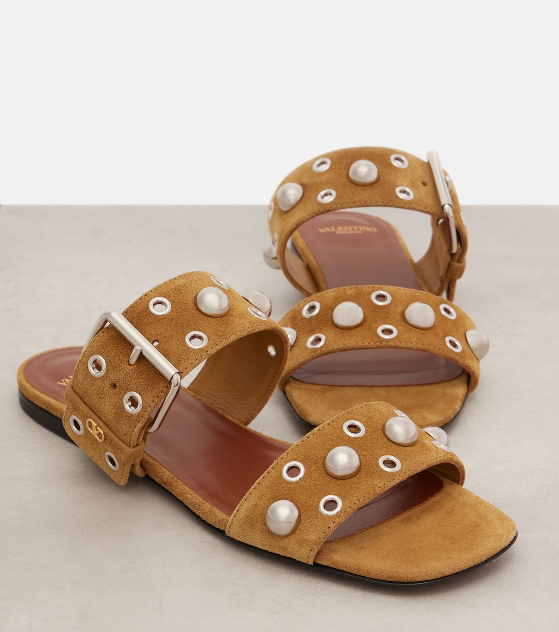 Nellcôte studded suede slides | Valentino Garavani