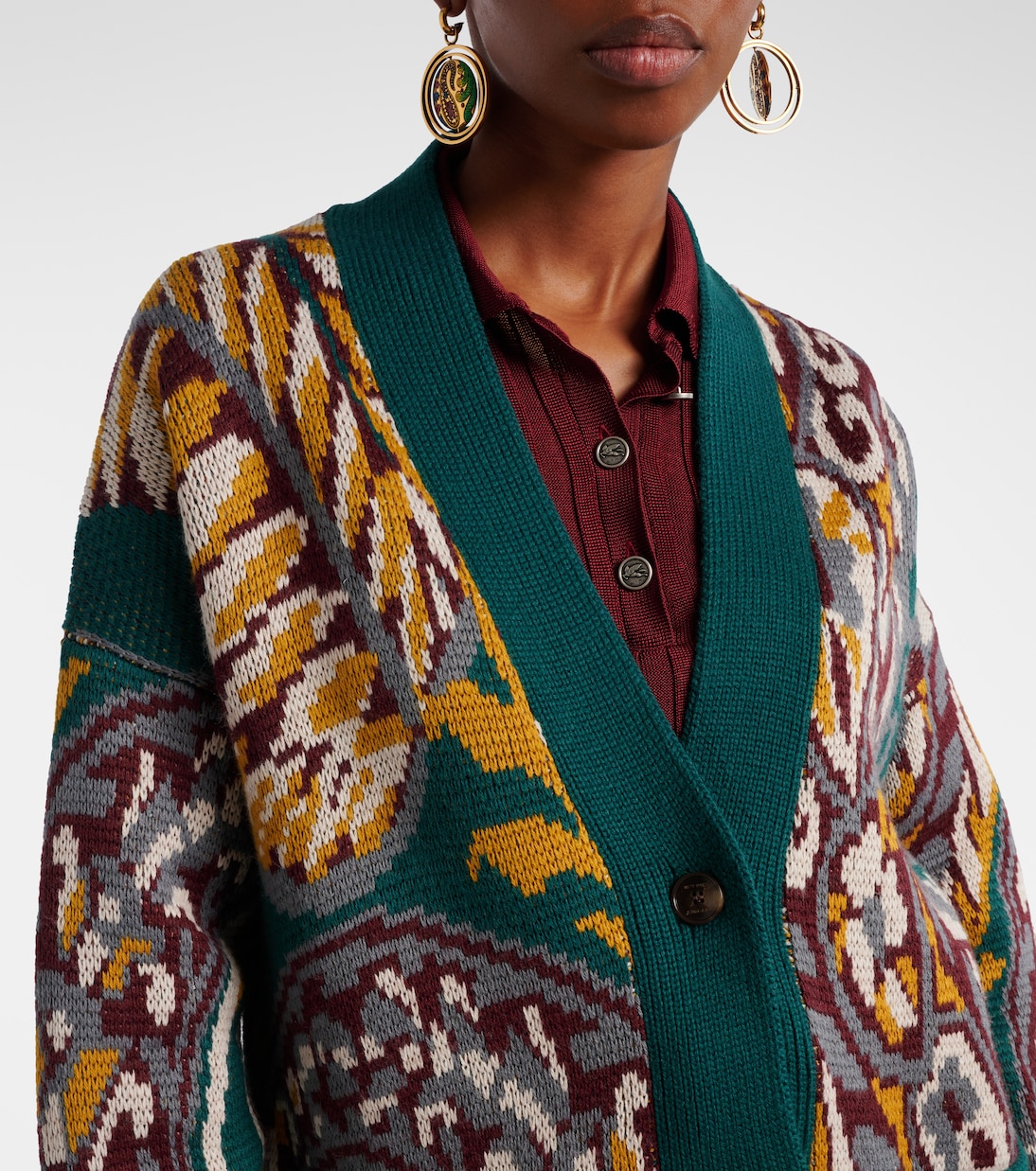 Jacquard wool-blend cardigan  | Etro