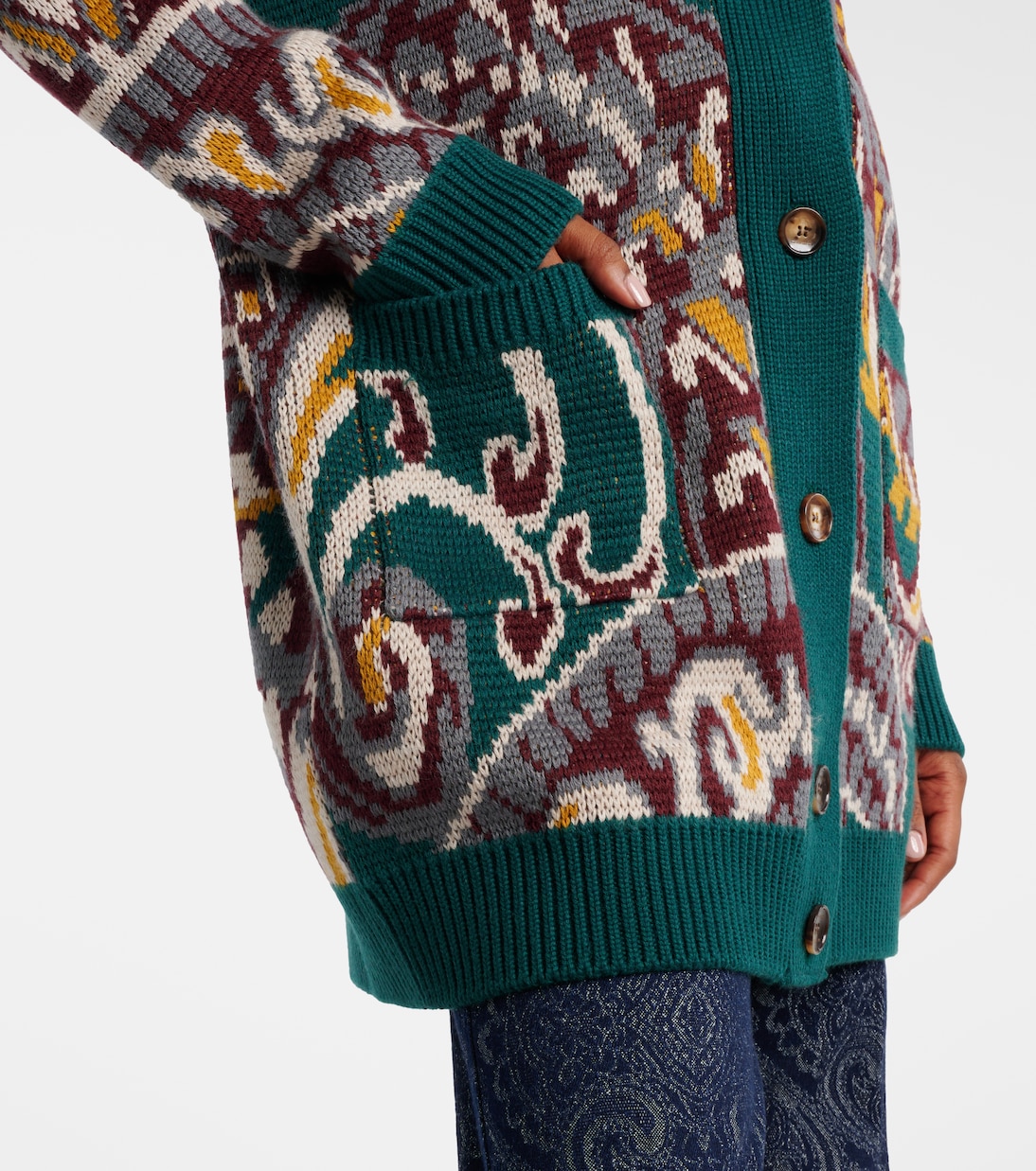Jacquard wool-blend cardigan  | Etro