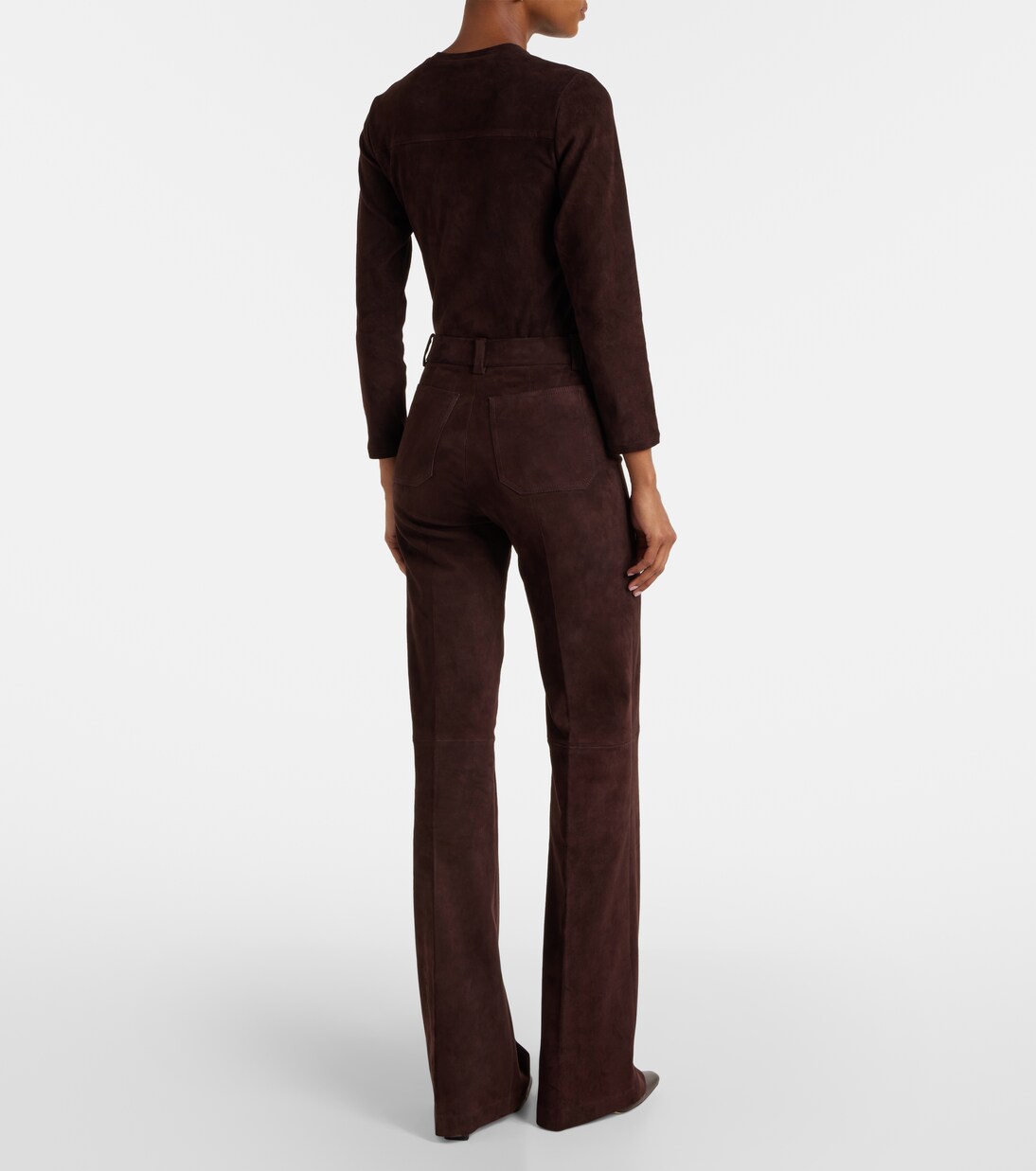 Pantalones anchos Lizzy de ante de tiro alto | Stouls
