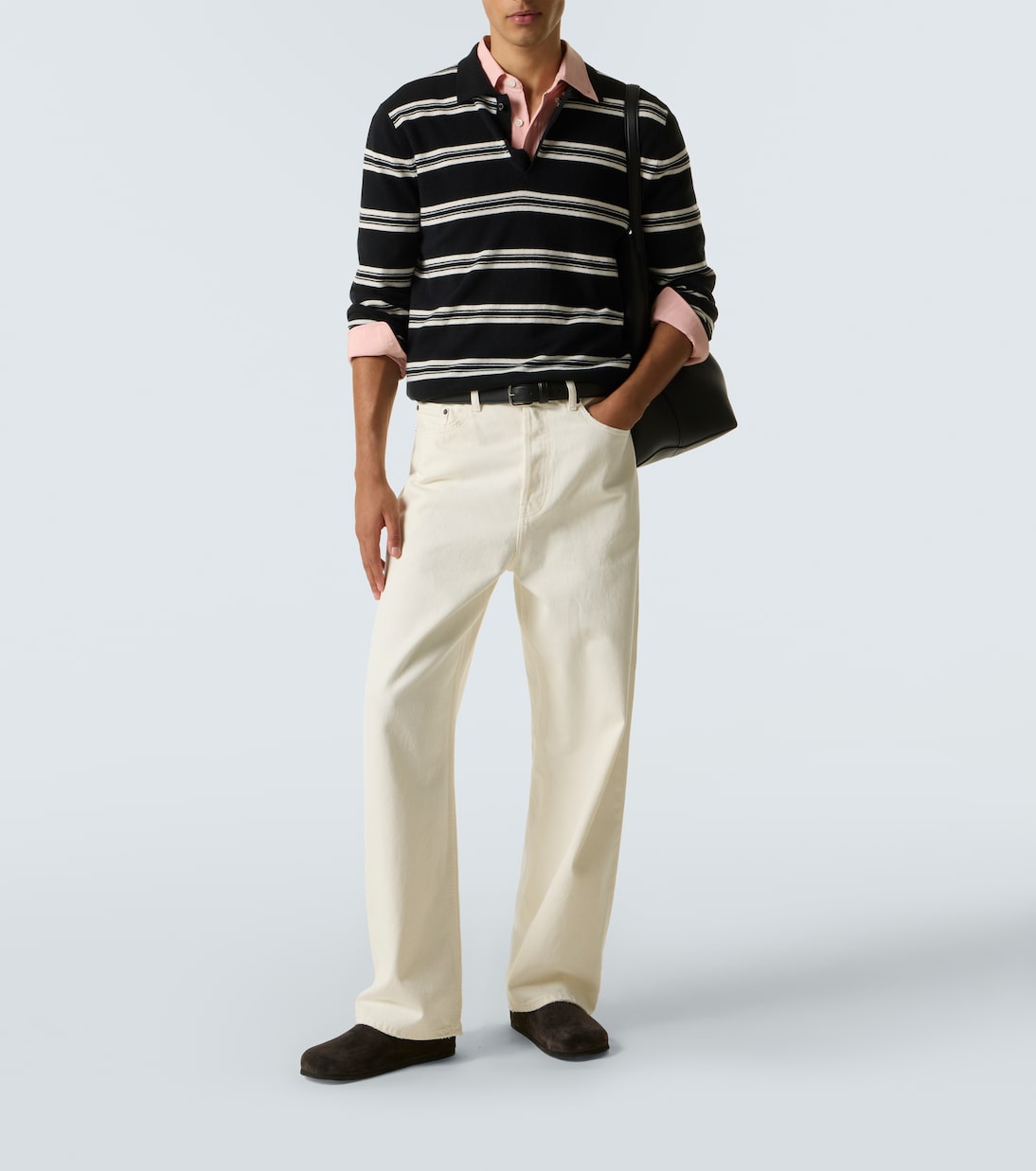 Mr Swansea striped cashmere polo sweater | Arch4