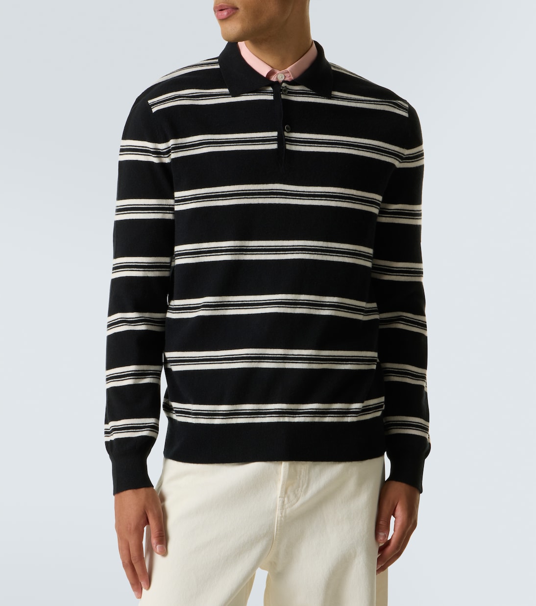 Mr Swansea striped cashmere polo sweater | Arch4
