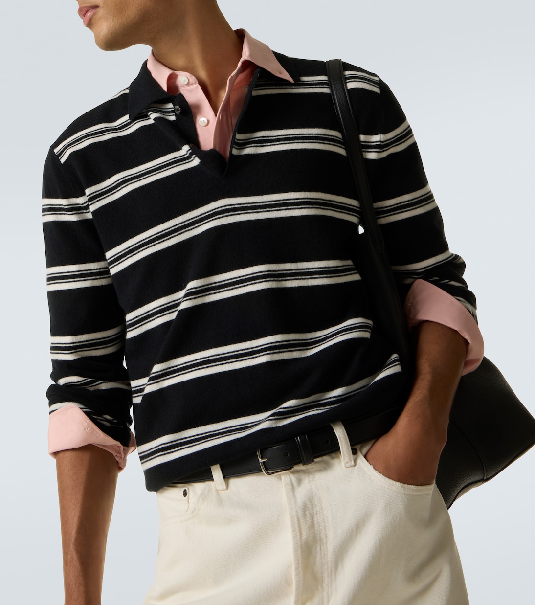 Mr Swansea striped cashmere polo sweater | Arch4