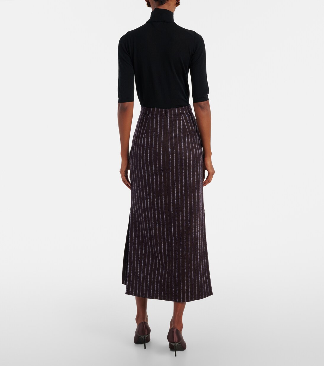 Pinstripe wool and mohair pencil skirt | Erdem