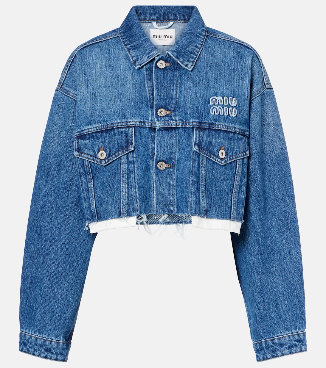 Cropped logo denim jacket | Miu Miu