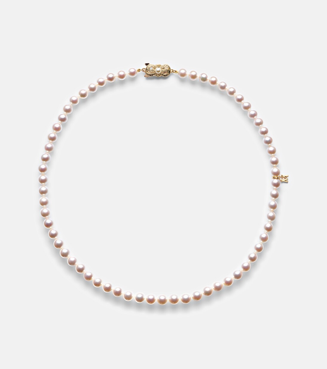 18kt gold necklace with pearls and diamonds | Mikimoto