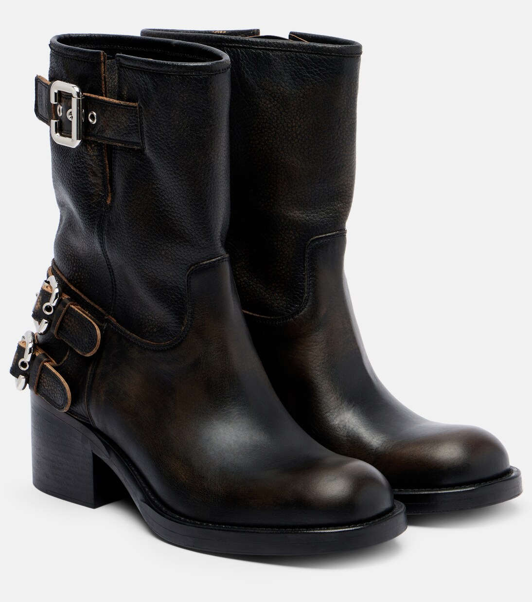Dakota 60 leather biker boots | Chloé