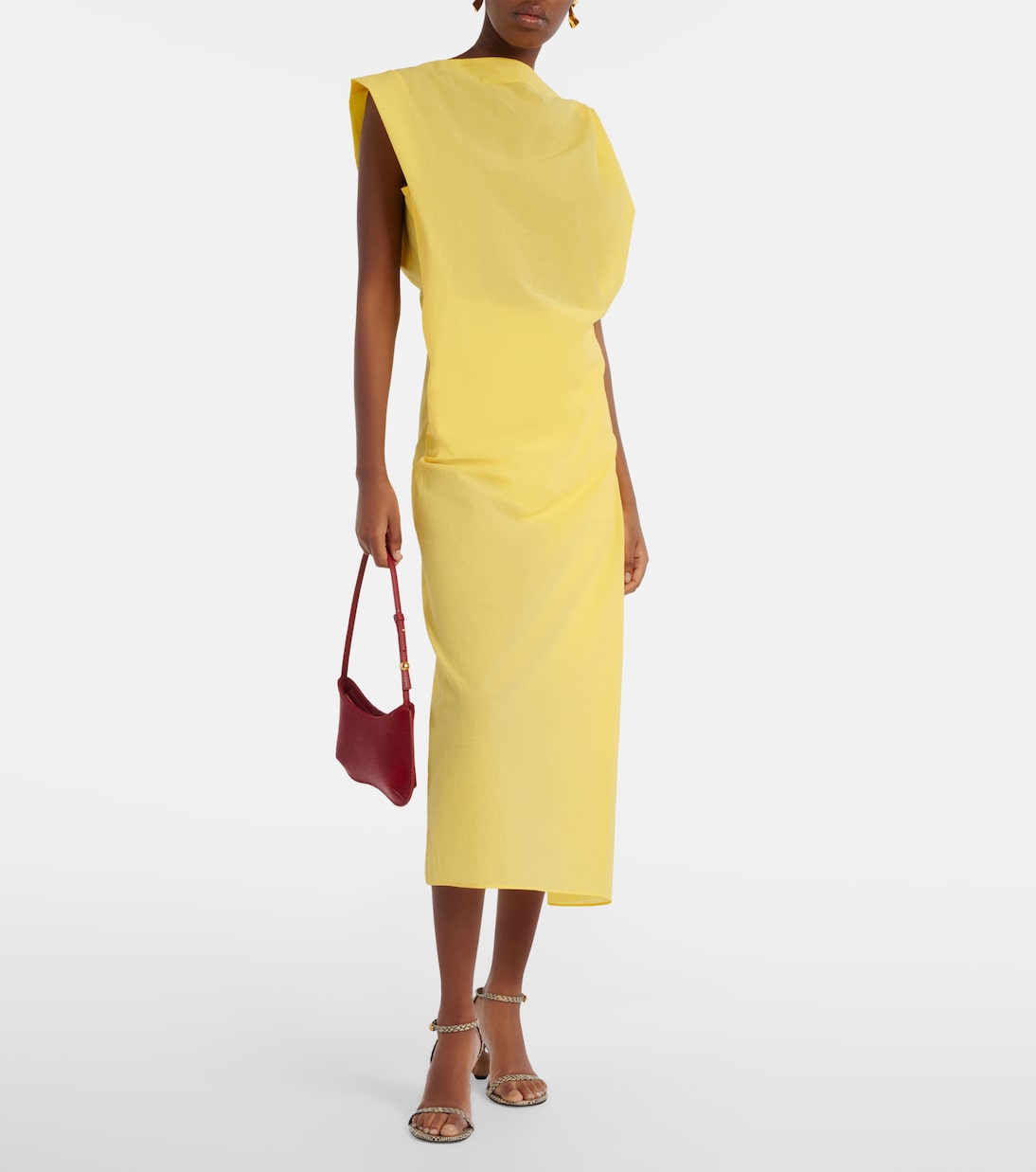 Drap cotton-blend poplin midi dress | Jacquemus