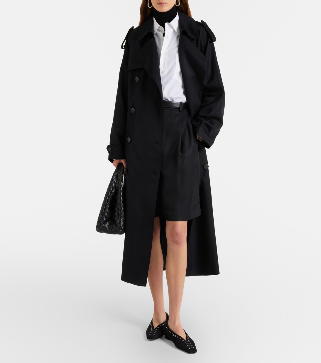 Marfa pleated twill Bermuda shorts | The Frankie Shop