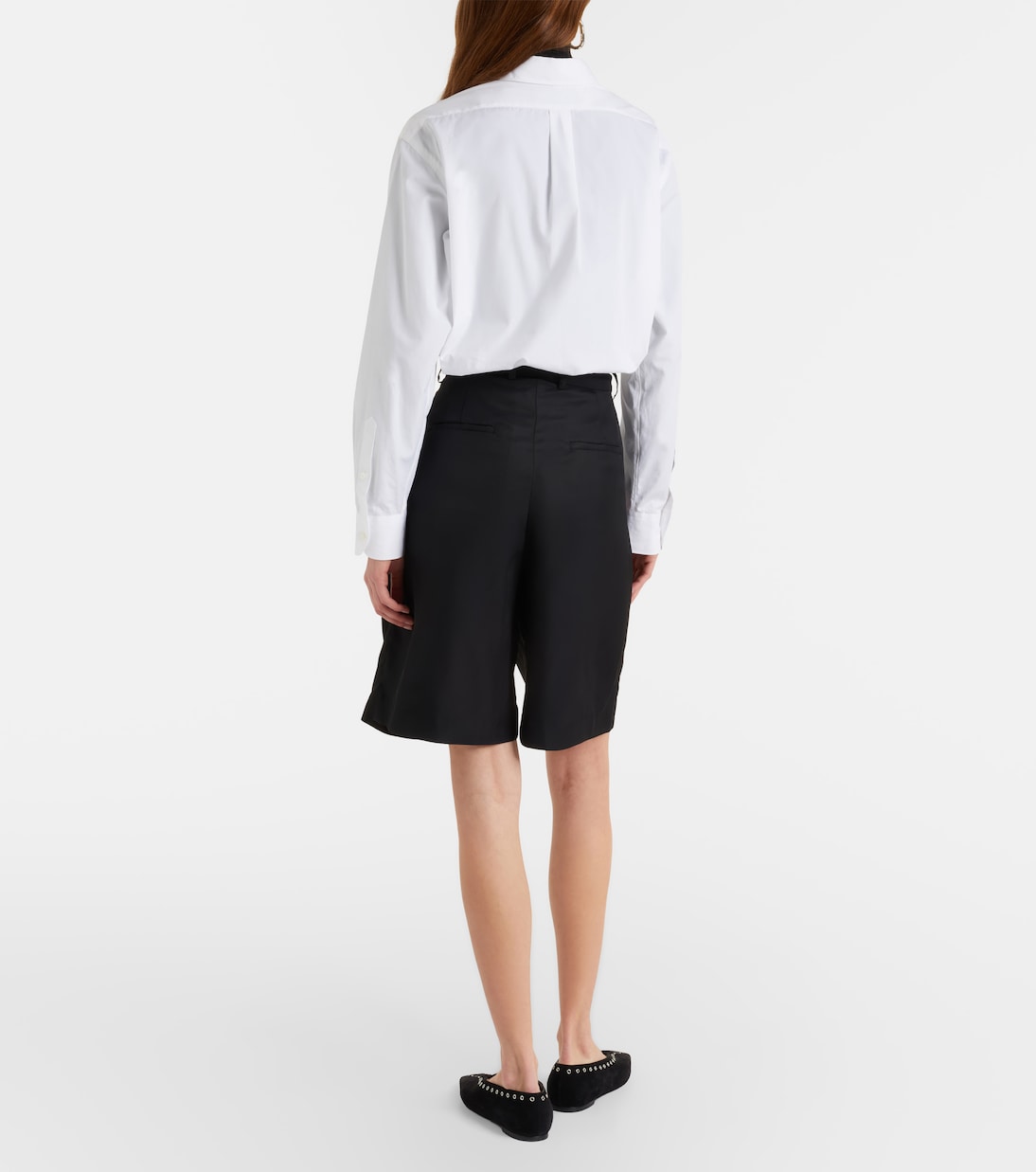 Marfa pleated twill Bermuda shorts | The Frankie Shop
