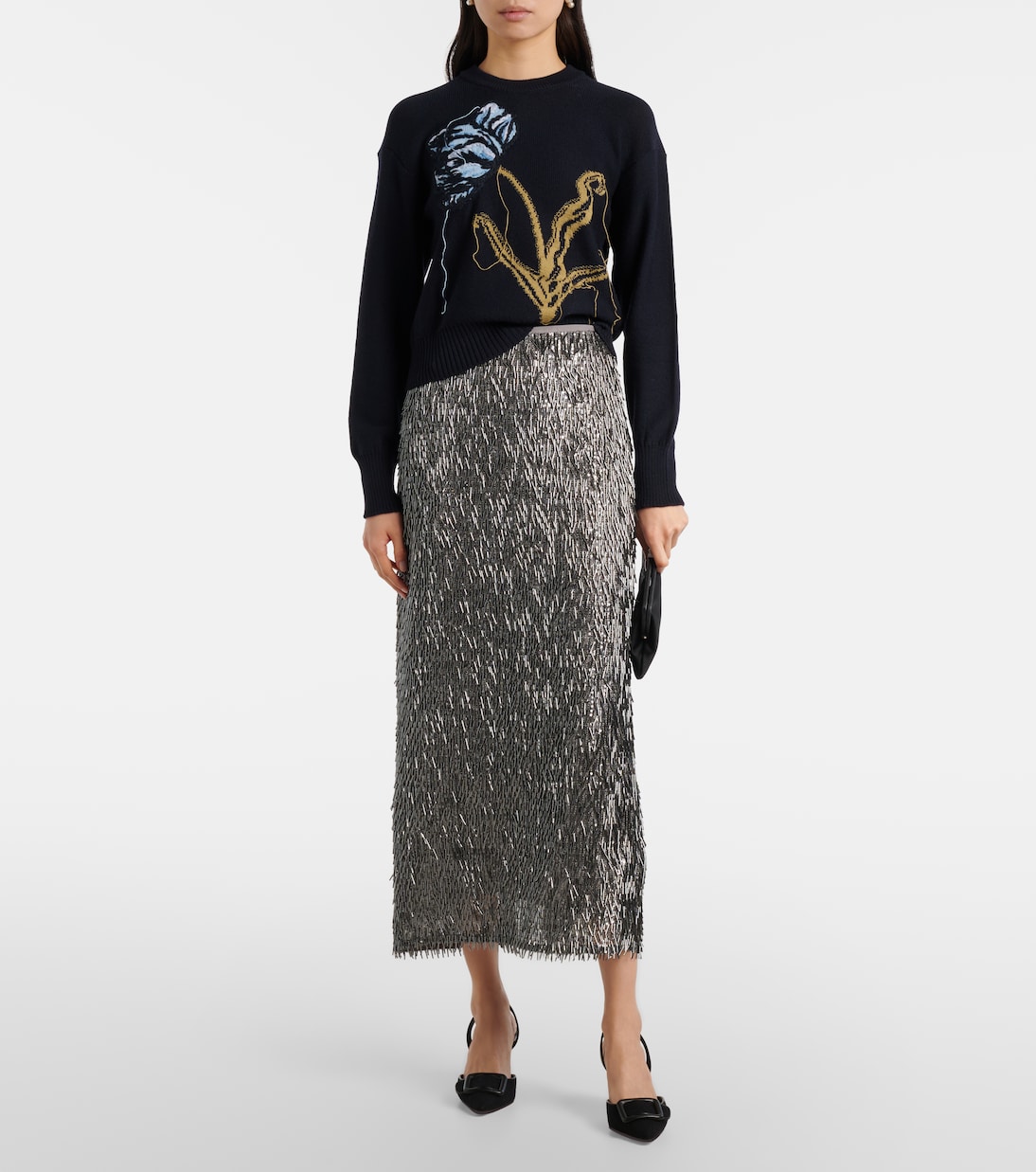 Pullover aus Wolle und Baumwolle | Erdem