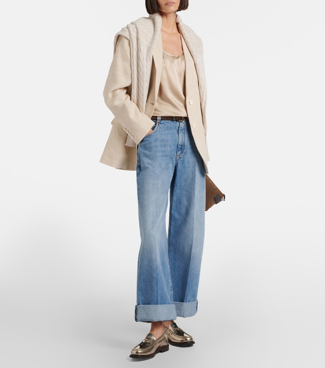 Logo wide-leg jeans | Brunello Cucinelli
