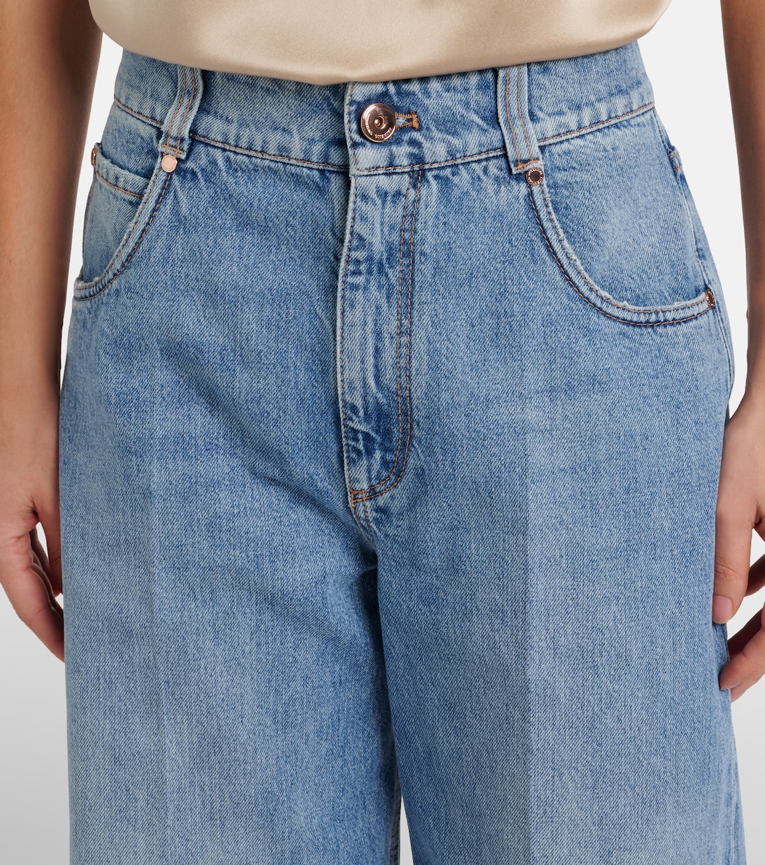 Logo wide-leg jeans | Brunello Cucinelli