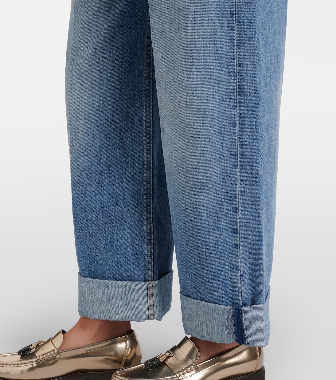 Logo wide-leg jeans | Brunello Cucinelli