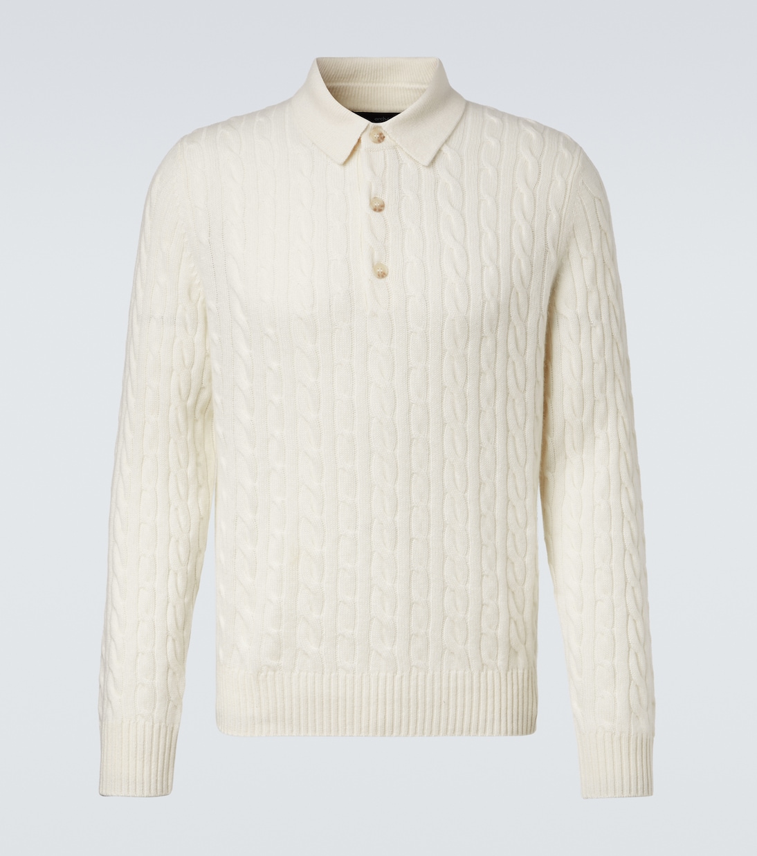 Cable-knit cashmere polo sweater | Arch4