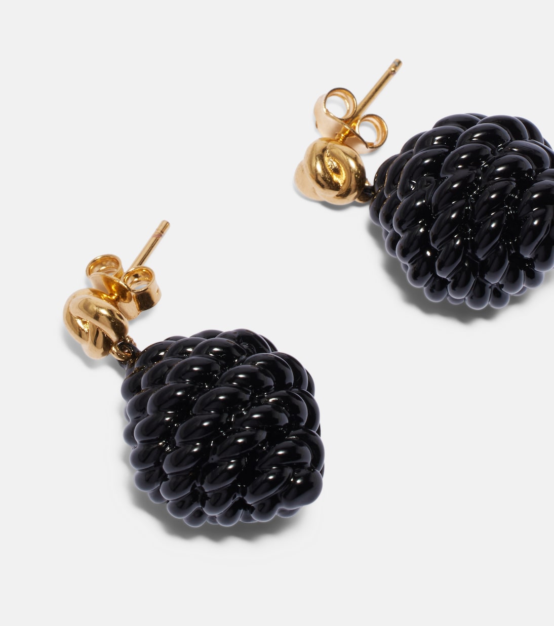 Rope gold-plated enamel drop earrings  | Toteme
