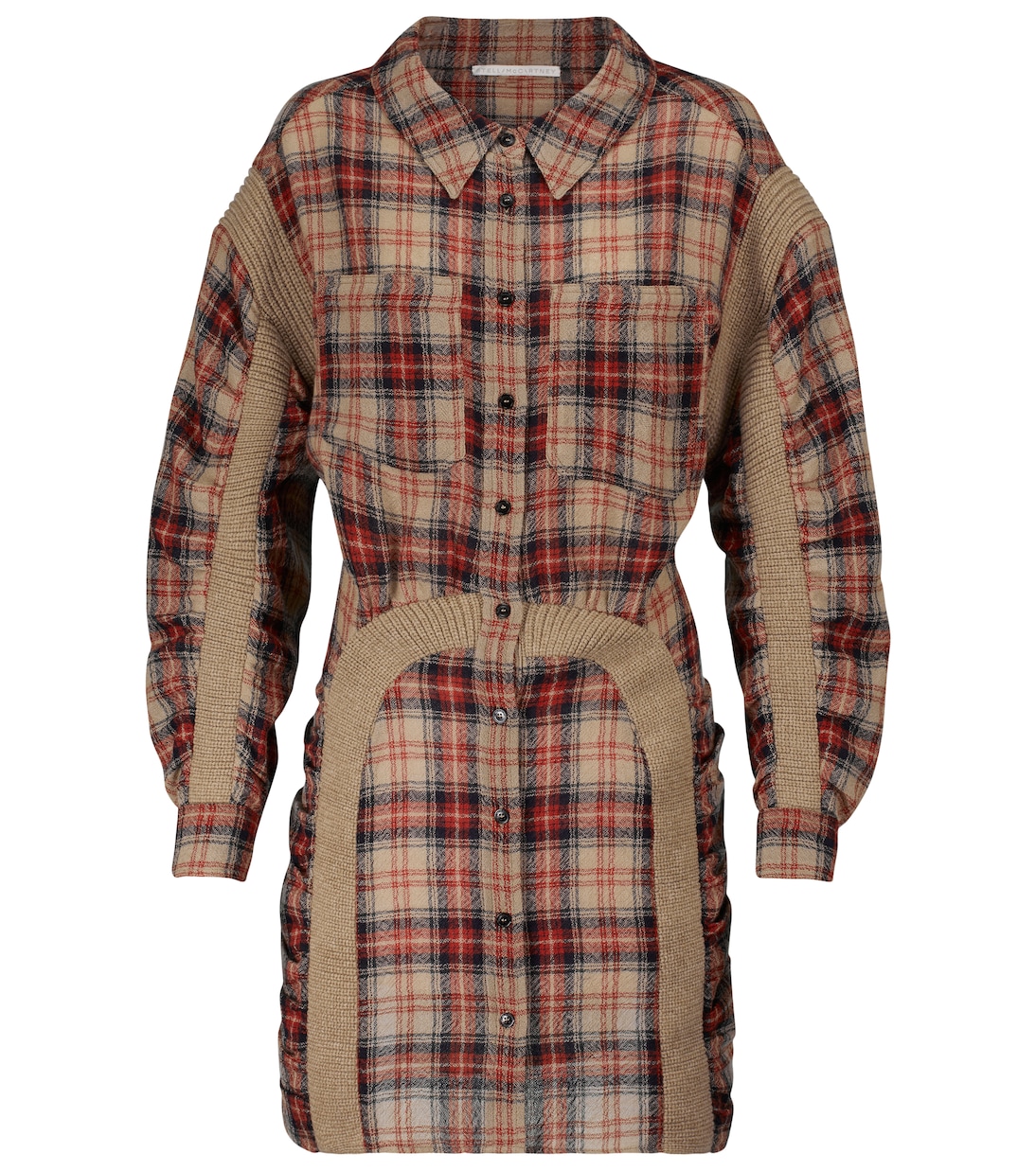 Robe chemise en laine à carreaux | Stella McCartney