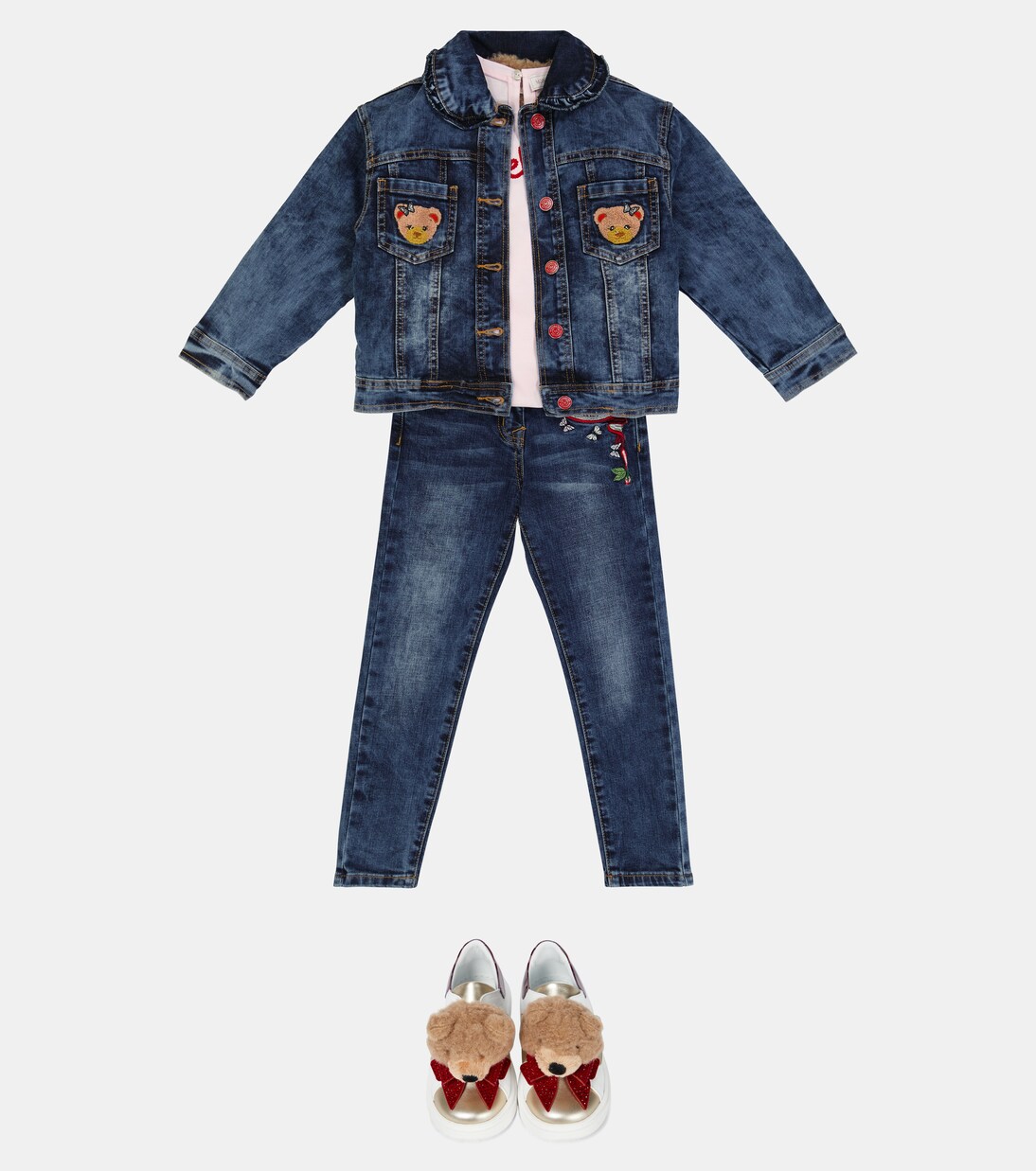 Jeans en mezcla de algodón de tiro alto | Monnalisa