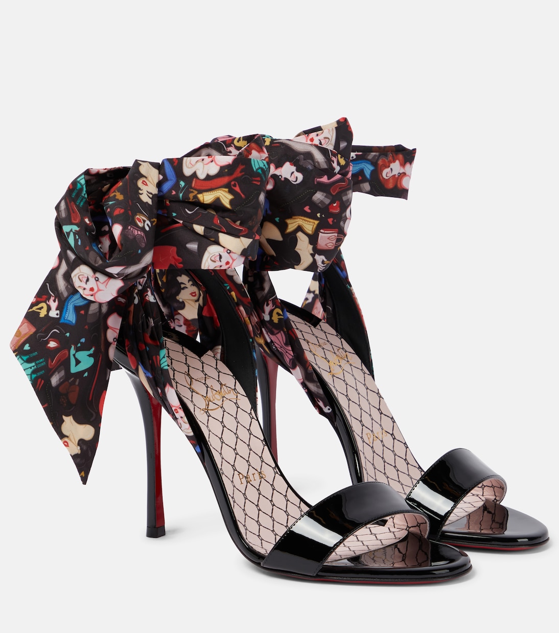 Sandales Fetish du Desert 100 en cuir verni | Christian Louboutin