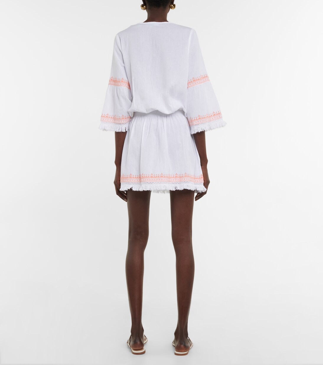 Martina cotton and linen embroidered minidress | Melissa Odabash