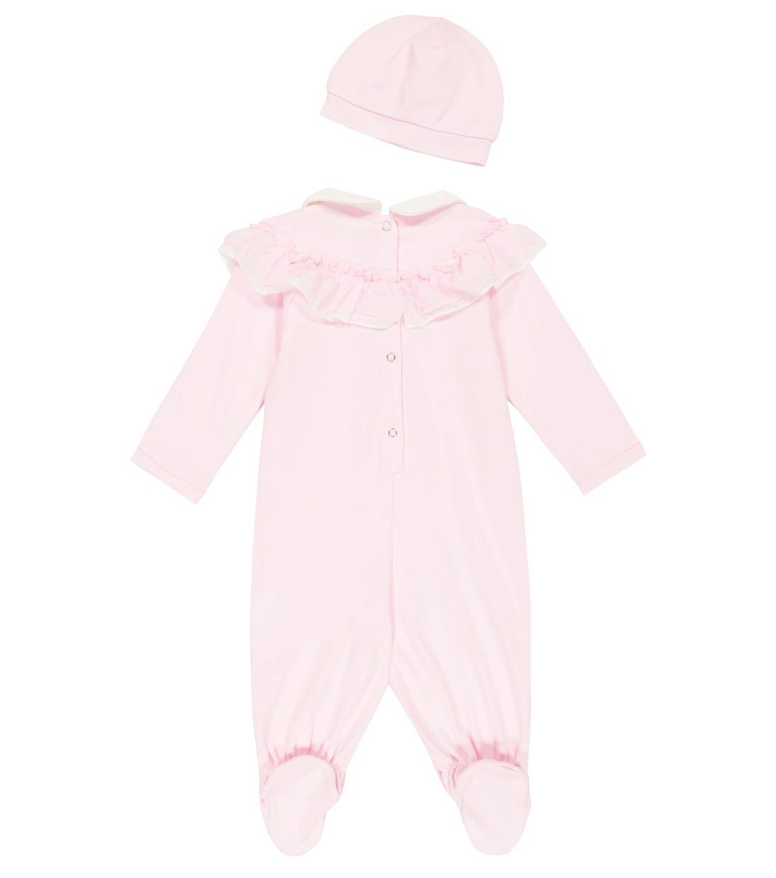 Baby - Tutina in cotone con berretto e bavaglino | Monnalisa