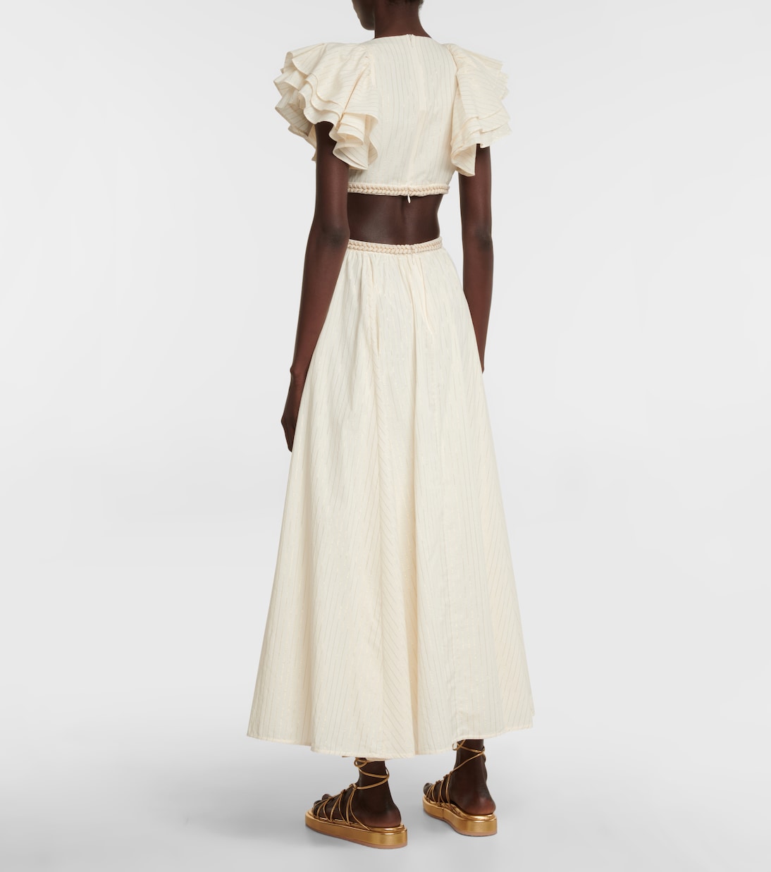 Robe longue Anneke rayée en coton | Zimmermann