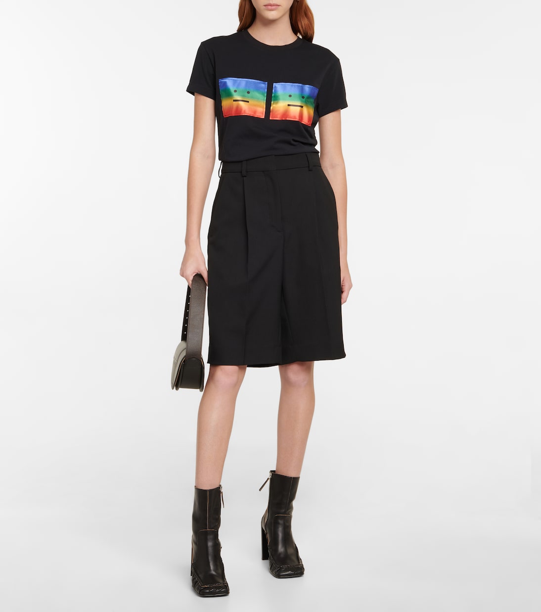 Face cotton-blend T-shirt | Acne Studios