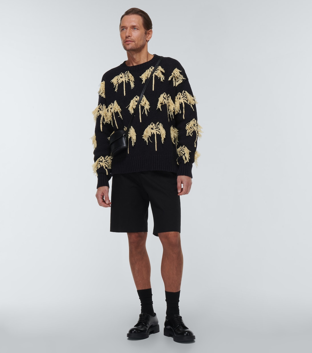 Pull intarsia en laine et coton | Jil Sander