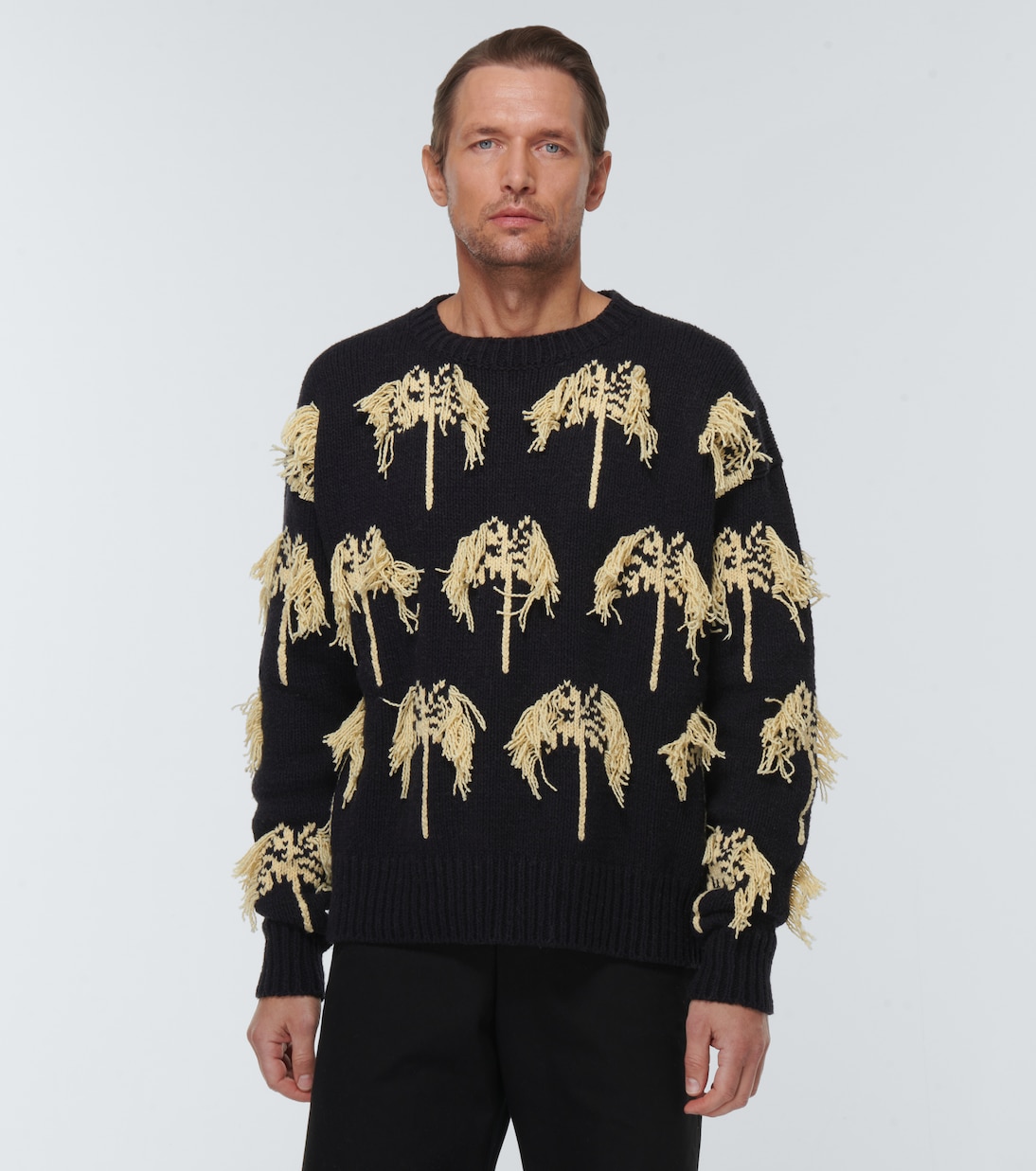 Pull intarsia en laine et coton | Jil Sander