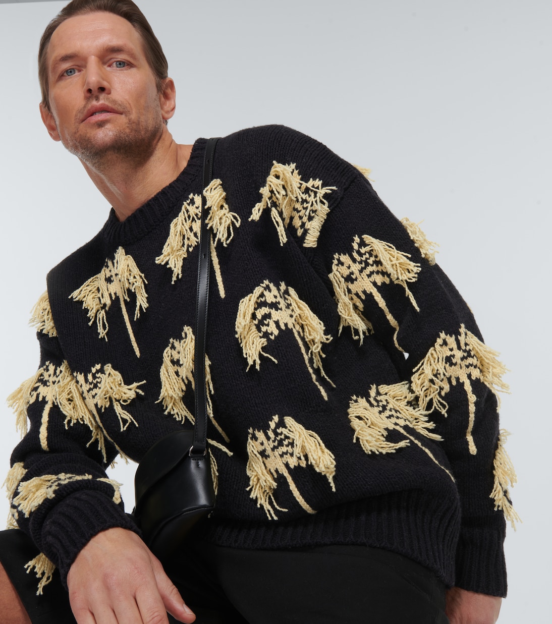 Pull intarsia en laine et coton | Jil Sander