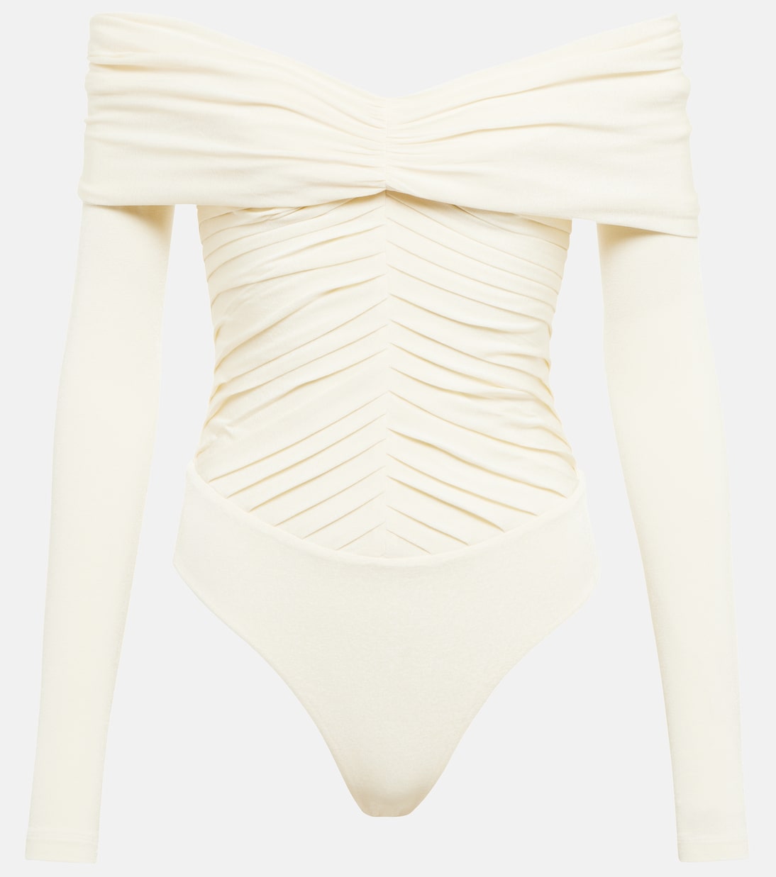 Panza off-shoulder crêpe jersey bodysuit | Khaite
