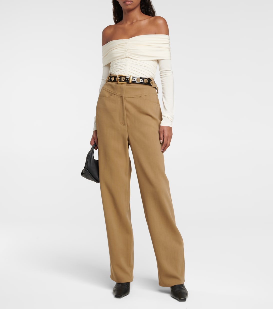 Panza off-shoulder crêpe jersey bodysuit | Khaite