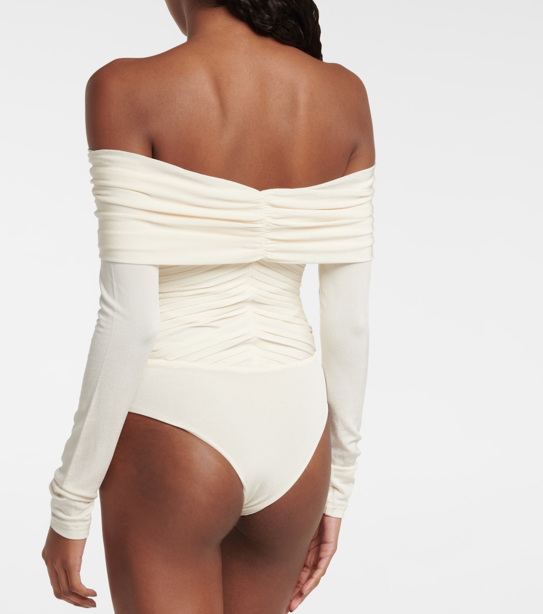 Panza off-shoulder crêpe jersey bodysuit | Khaite