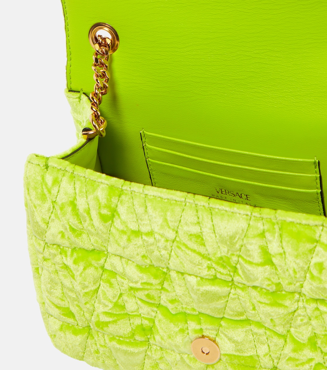 Bolso al hombro Virtus Small de terciopelo | Versace