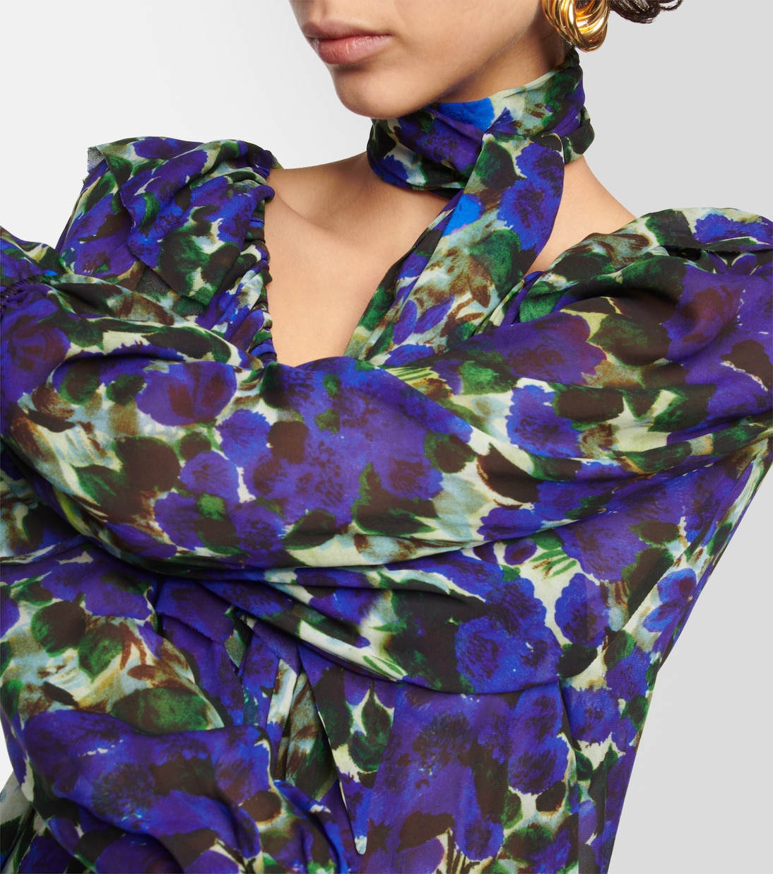 Printed crêpe midi dress | Dries Van Noten