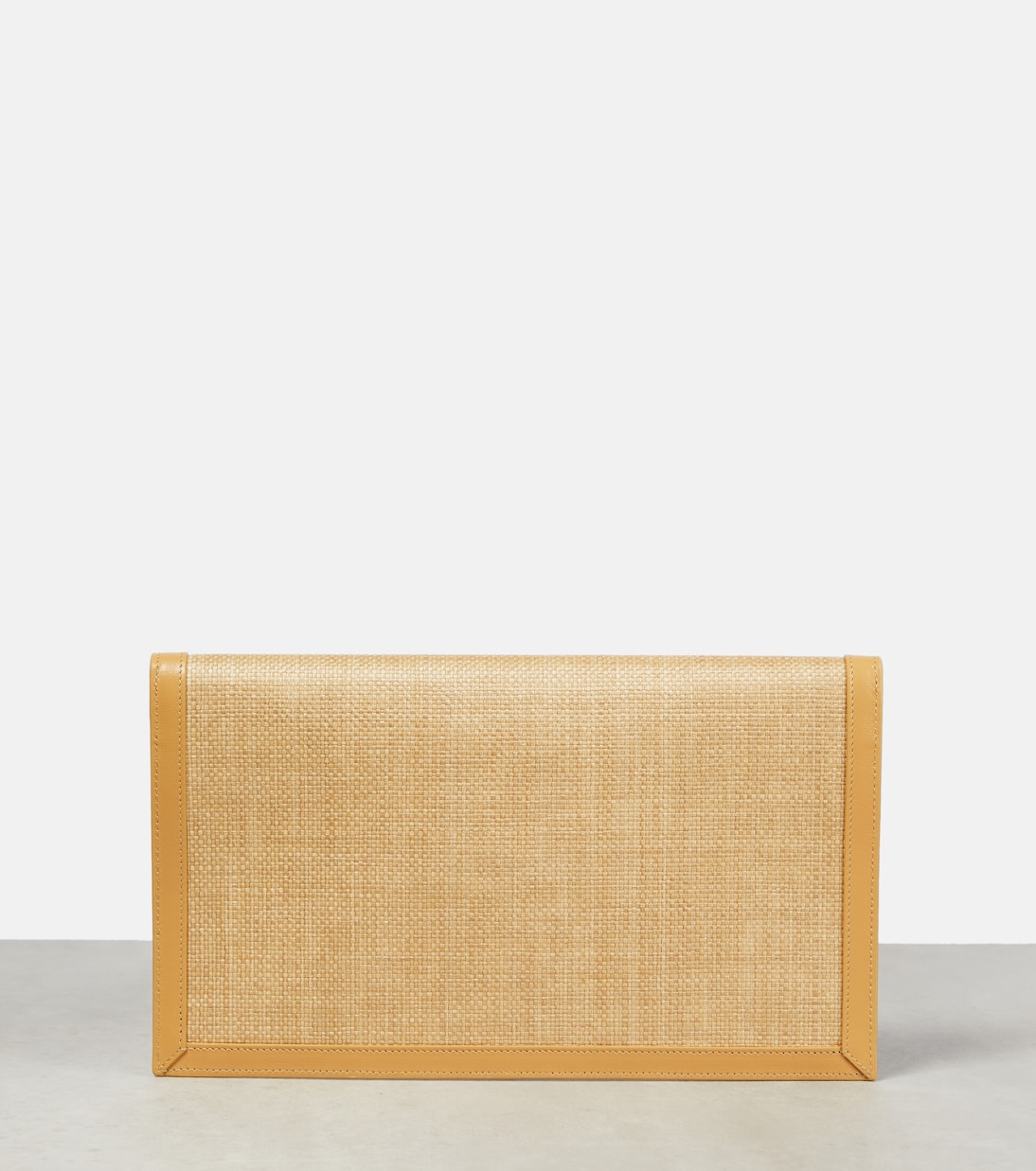 Clutch Uptown in rafia e pelle | Saint Laurent