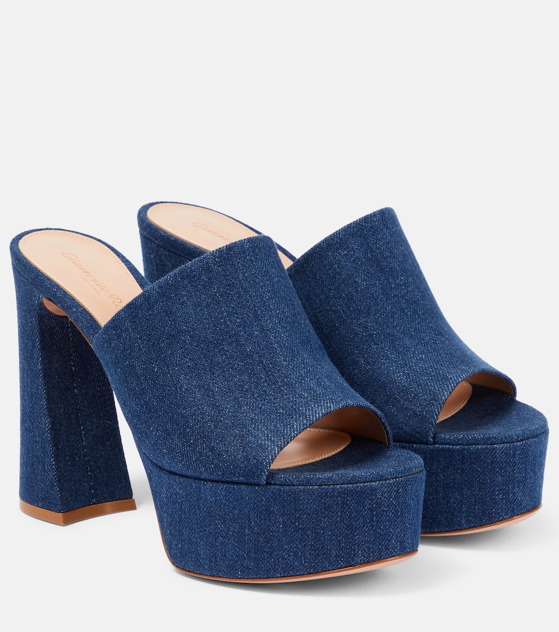 Mules Holly en denim con plataforma | Gianvito Rossi