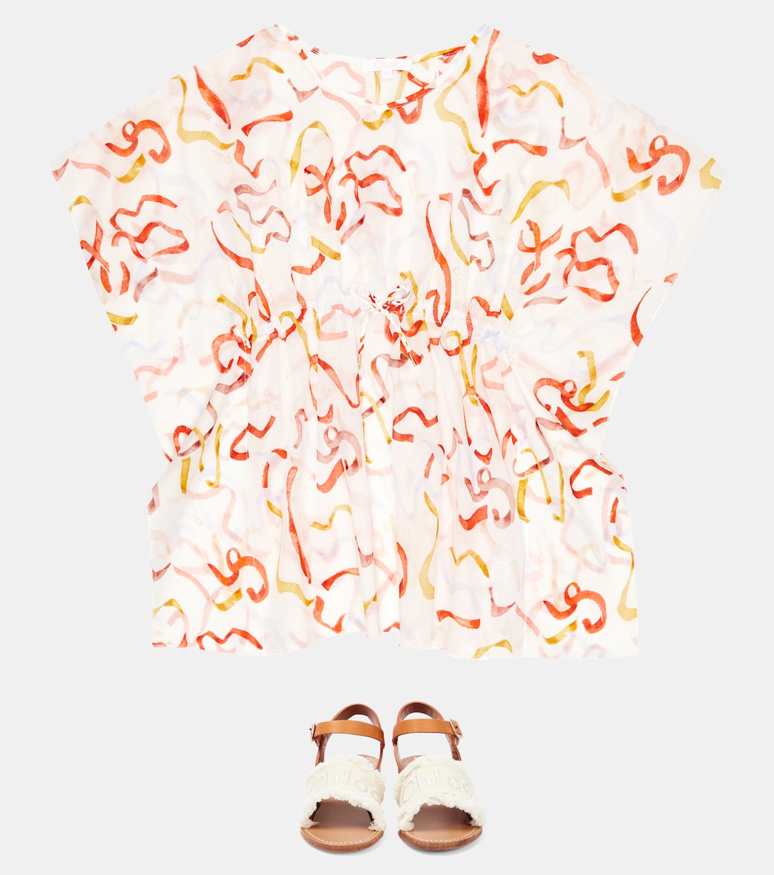 Drawstring cotton dress | Chloé Kids