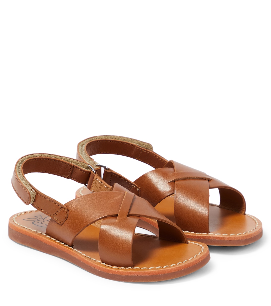 Sandalen Plage-Stitch Cross aus Leder | Pom d'Api